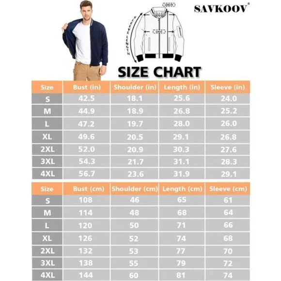 Mens Lightweight Jacket Casual Bomber Jacket Varsity Coat - Picture 6 of 7